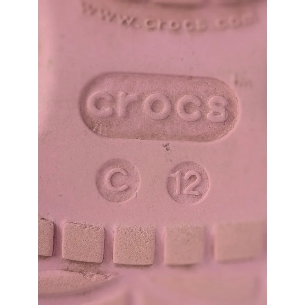 Crocs Kids Classic Glitter Clog Pink Sparkle Slip On‎ Shoes Size C12
